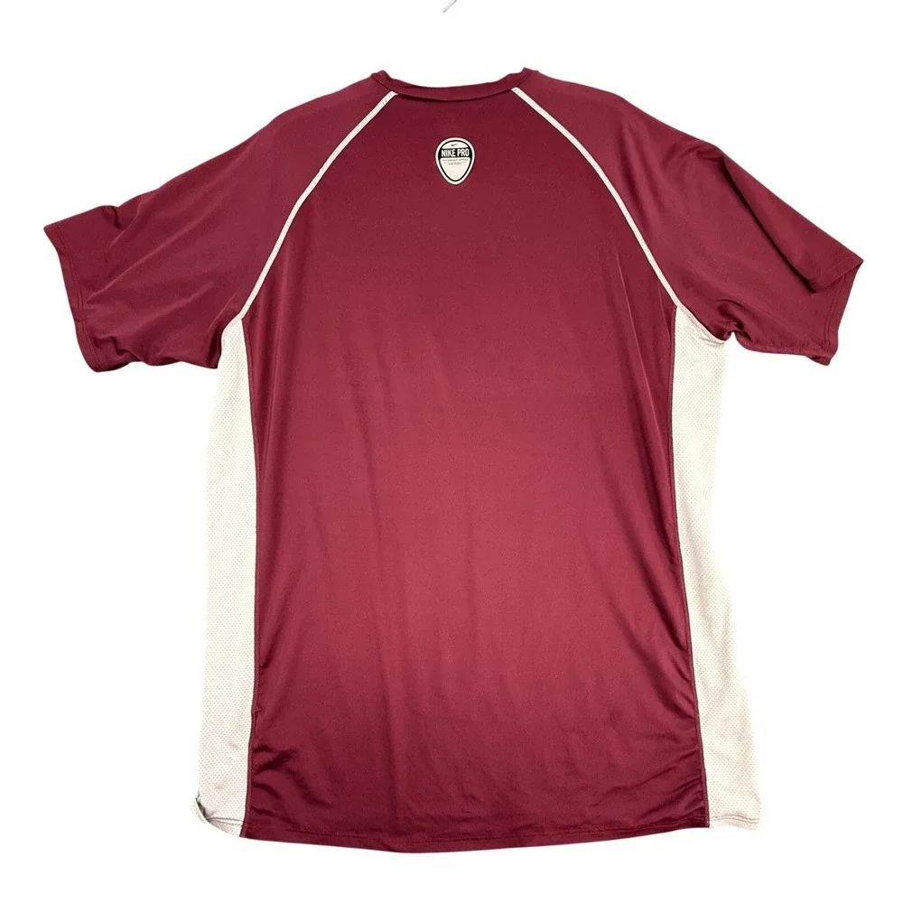 Nike Pro Compression Shirt Mens Maroon Fitted Short Sleeve Mesh Dri-FIT 2Xl